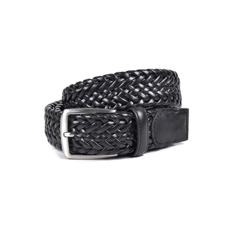 Miguel Bellido: Cinturón trenzado elástico piel  sport 35 mm. 397-35-NEGRO