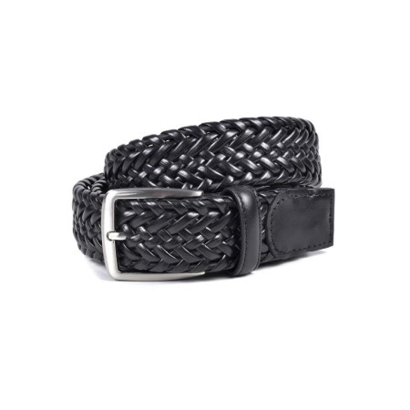 Miguel Bellido: Cinturón trenzado elástico piel  sport 35 mm. 397-35-NEGRO