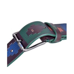 Miguel Bellido: Cinturón sport en piel con grabado étnico  35 mm. 730-35-marrón