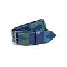 Miguel Bellido: Cinturón sport en piel con grabado étnico  35 mm. 730-35-azul