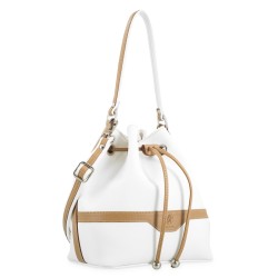El Potro: Bolso saco mujer en lona y piel 4510-BASE-BLANCO