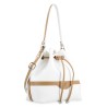El Potro: Bolso saco mujer en lona y piel 4510-BASE-BLANCO