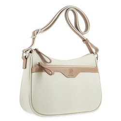 EL POTRO: BOLSO GONDOLA MUJER DE 3 CREMALLERAS EN LONA Y PIEL 4507-BASE-BEIGE
