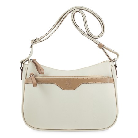 EL POTRO: BOLSO GONDOLA MUJER DE 3 CREMALLERAS EN LONA Y PIEL 4507-BASE-BEIGE