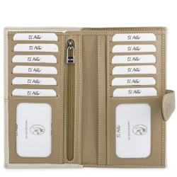 EL POTRO: CARTERA MUJER GRANDE DE LONA Y PIEL 17 CM. 4530-BASE-BEIGE