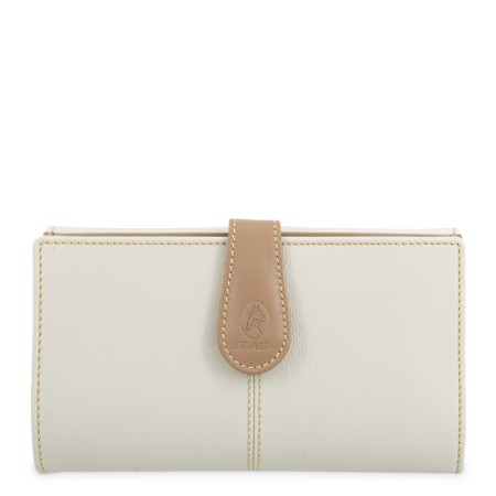 EL POTRO: CARTERA MUJER GRANDE DE LONA Y PIEL 17 CM. 4530-BASE-BEIGE