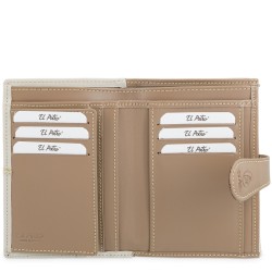 EL POTRO: CARTERA MUJER MEDIANA DE LONA Y PIEL 14 CM. 4531-BASE-BEIGE