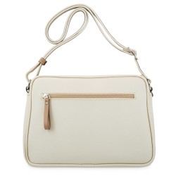 EL POTRO: BOLSO BANDOLERA MUJER DE 3 CREMALLERAS EN LONA Y PIEL 4508-BASE-BEIGE