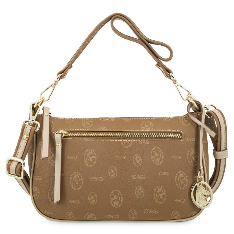 El Potro: Bolso DE ASA CORTA Y BANDOLERA MUJER EN LONA Y PIEL VACUNO 2238-VINTAGE-CUERO