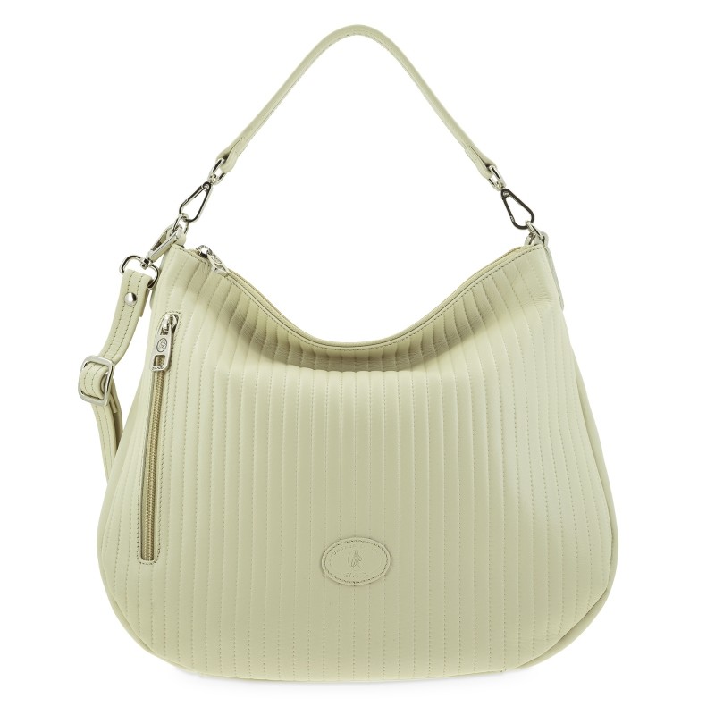 EL POTRO: BOLSO HOBO MUJER EN PIEL VACUNO 1400-CROMO-BEIGE