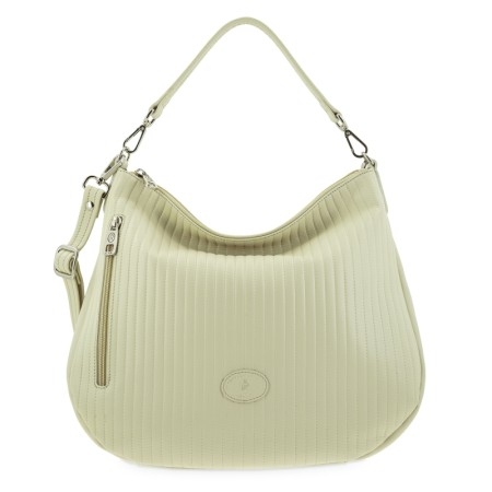 EL POTRO: BOLSO HOBO MUJER EN PIEL VACUNO 1400-CROMO-BEIGE