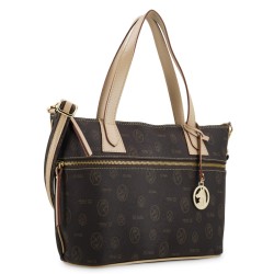 EL POTRO: BOLSO CESTA MUJER EN LONA Y PIEL VACUNO 2240-VINTAGE-MARRON