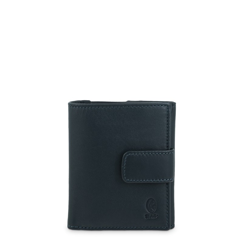 EL POTRO: CARTERA CON MONEDERO EXTERIOR EN PIEL VACUNO 222-BOX-AZUL