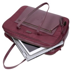 EL POTRO: PORTAORDENADOR DOS COMPARTIMENTOS 52666-LANA-BURDEOS