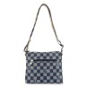 EL POTRO: BOLSO BANDOLERA PEQUEÑO EN LONA Y PIEL 419-CHESS-AZUL
