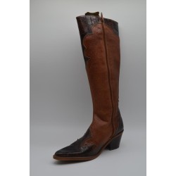LAURA L'OR: BOTA DE CAÑA ALTA TIPO COWBOY EN PIEL VACUNO 1ª CALIDAD