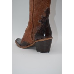 LAURA L'OR: BOTA DE CAÑA ALTA TIPO COWBOY EN PIEL VACUNO 1ª CALIDAD