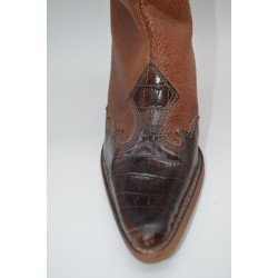 LAURA L'OR: BOTA DE CAÑA ALTA TIPO COWBOY EN PIEL VACUNO 1ª CALIDAD