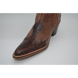 LAURA L'OR: BOTA DE CAÑA ALTA TIPO COWBOY EN PIEL VACUNO 1ª CALIDAD