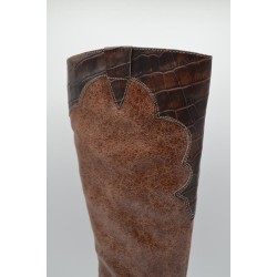 LAURA L'OR: BOTA DE CAÑA ALTA TIPO COWBOY EN PIEL VACUNO 1ª CALIDAD