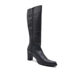NISE: BOTA DE TACÓN DE CAÑA ALTA  EN PIEL VACUNO 1ª CALIDAD 101989-NEGRA