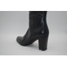 NISE: BOTA DE TACÓN DE CAÑA ALTA  EN PIEL VACUNO 1ª CALIDAD 101989-NEGRA