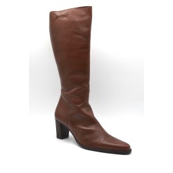 NISE: BOTA DE TACÓN DE CAÑA ALTA  EN PIEL VACUNO 1ª CALIDAD 102037-ROBLE
