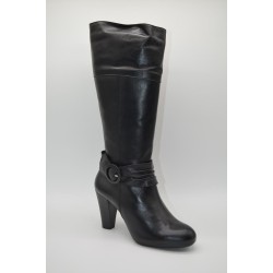 RODRI: BOTA DE PIEL TACON ALTO 115057-NEGRA