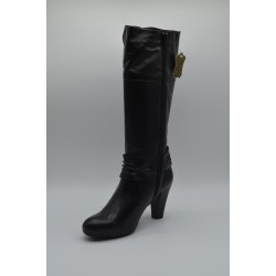 RODRI: BOTA DE PIEL TACON ALTO 115057-NEGRA