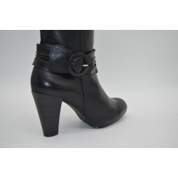 RODRI: BOTA DE PIEL TACON ALTO 115057-NEGRA