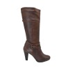 RODRI: BOTA DE PIEL DE TACÓN ALTO HORMA REDONDA 115132-MARRON