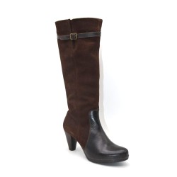 RODRI: BOTAS DE PIEL VACUNO COMBINADA CON SERRAJE DE VACUNO 116800-MARRÓN