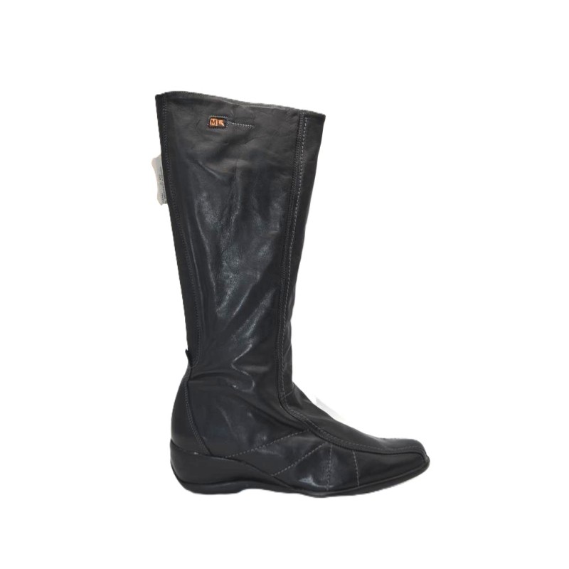 MILENARIO: BOTA DE CAÑA ALTA CON CUÑA EN PIEL VACUNO 1ª CALIDAD 112742-NEGRO