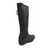 MILENARIO: BOTA DE CAÑA ALTA CON CUÑA EN PIEL VACUNO 1ª CALIDAD 112742-NEGRO
