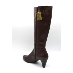 MARROQUÍ SÁNCHEZ: BOTAS DE CAÑA ALTA CON TACÓN MEDIO EN PIEL VACUNO 116800-MARRÓN