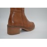PITILLOS: BOTA DE PIEL DE CAÑA ALTA CON TACON GRUESO COLOR CAMEL 105578