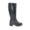 PITILLOS: BOTA DE PIEL DE CAÑA ALTA CON TACON GRUESO COLOR NEGRO 105579