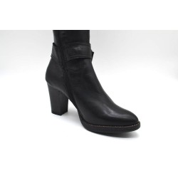 ISLA BONITA: BOTA DE PIEL DE TACÓN ALTO Y CAÑA ESTRECHA 112829-NEGRA