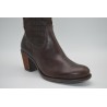 PAULA URBAN: BOTA DE PIEL DE TACÓN MEDIO CÓMODA 118547-MARRÓN