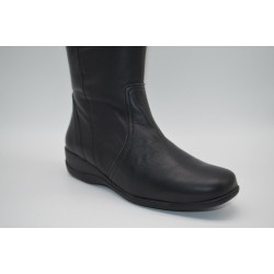 ROGER MILTON: BOTA PLANA DE PIEL SUAVE CÓMODAS 117744-NEGRA