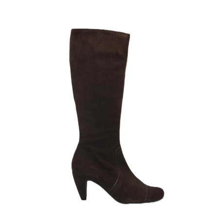 BOSETTINI: BOTA DE CAÑA ALTA CON TACÓN MEDIO EN SERRAJE DE VACUNO 112738-MARRÓN