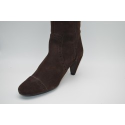 BOSETTINI: BOTA DE CAÑA ALTA CON TACÓN MEDIO EN SERRAJE DE VACUNO 112738-MARRÓN