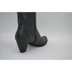 LACAL: BOTA DE CAÑA ALTA CON TACÓN MEDIO EN PIEL VACUNO 114075-GRIS