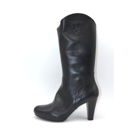 MARROQUÍ SÁNCHEZ: BOTA DE PIEL DE TACÓN CON PLATAFORMA 118527-NEGRA
