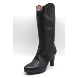 MARROQUÍ SÁNCHEZ: BOTA DE PIEL DE TACÓN CON PLATAFORMA 118527-NEGRA