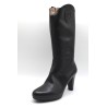 MARROQUÍ SÁNCHEZ: BOTA DE PIEL DE TACÓN CON PLATAFORMA 118527-NEGRA