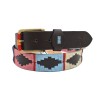 MARISMA: Cinturón Argentino Bordado PIEL VACUNO JP11-AZUL-ROSA-CELESTE-BEIGE