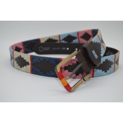 MARISMA: Cinturón Argentino Bordado PIEL VACUNO JP11-AZUL-ROSA-CELESTE-BEIGE