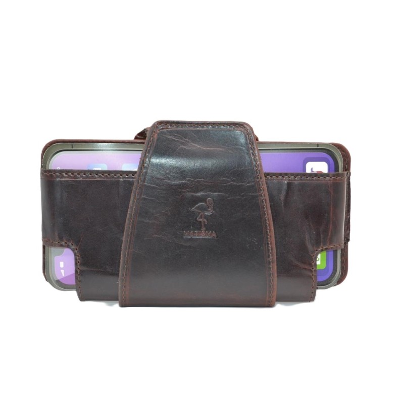 MARISMA: PORTAMÓVIL PARA CINTURÓN EN PIEL VACUNO