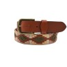 Cinturón Argentino Bordado PIEL VACUNO 106941-BEIGE-BEIGE TOSTADO-VERDE
